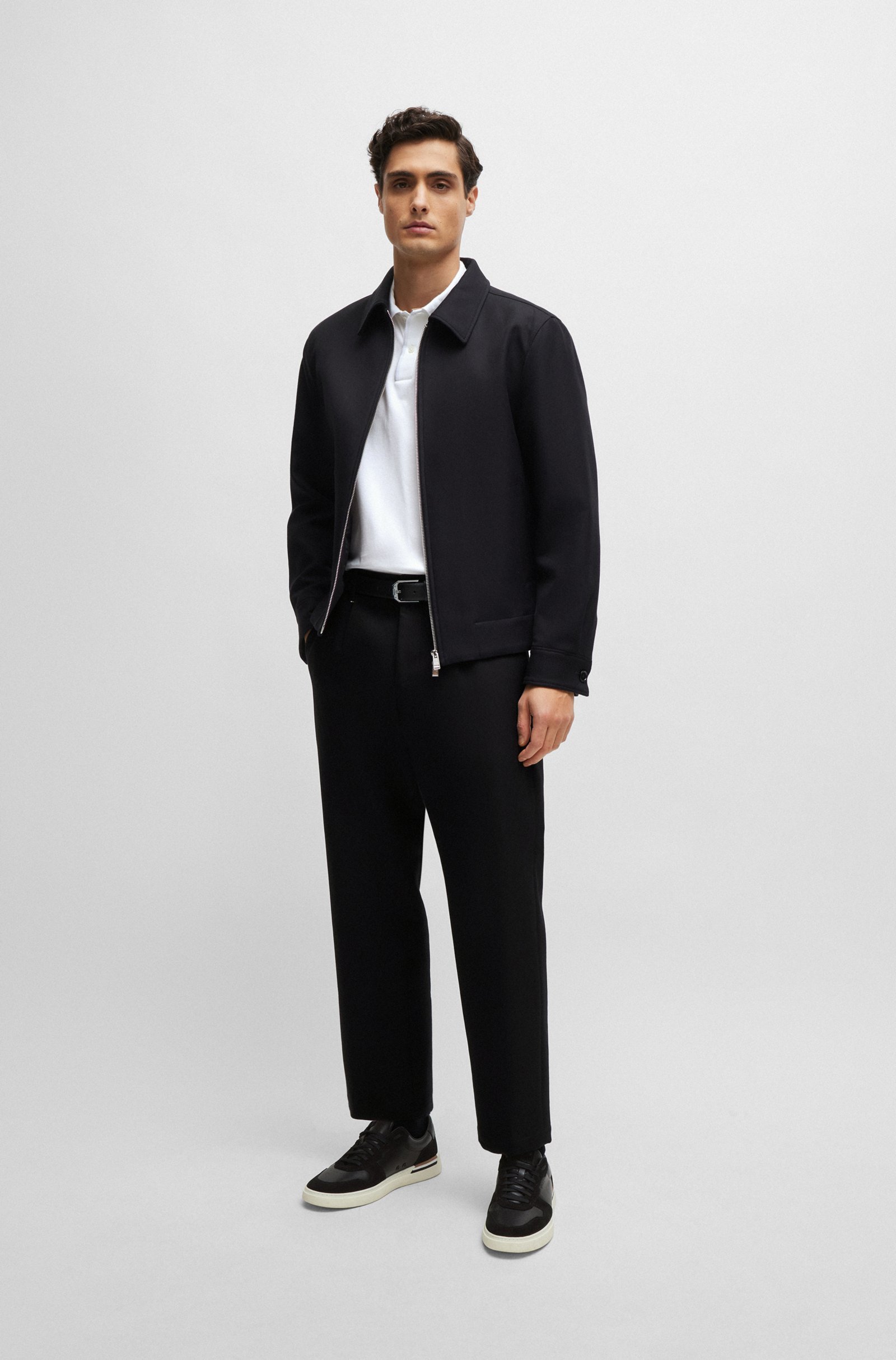 Hugo Boss Mercerized-cotton Polo Shirt With Embroidered Double Monogram In White