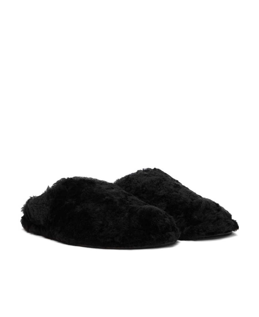 JIL SANDER CROSSOVER-STRAP SHEARLING SLIDES