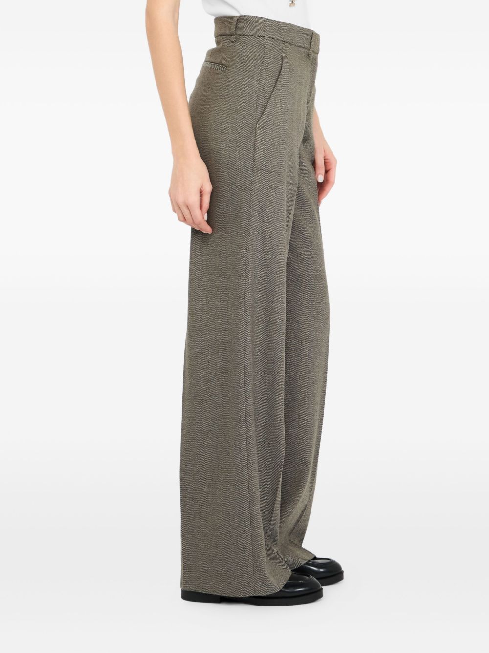 Liu •jo Chevron Pleat Trousers In Gray
