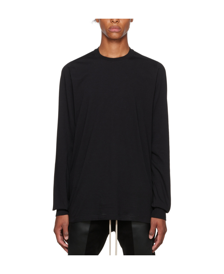 Rick Owens Crew Neck Long-sleeved T-shirt In Black