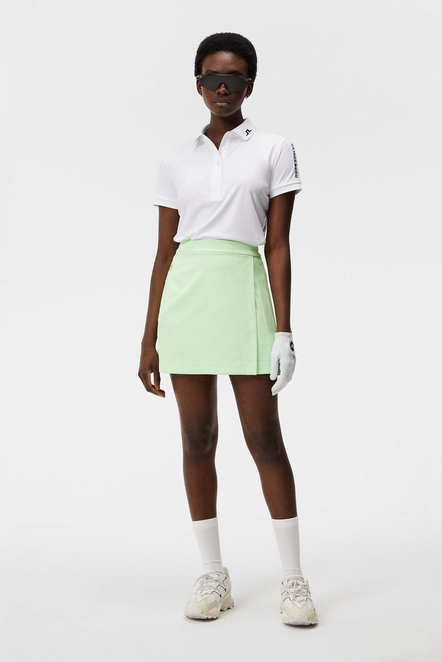 J. Lindeberg Pleated Skirt In Green