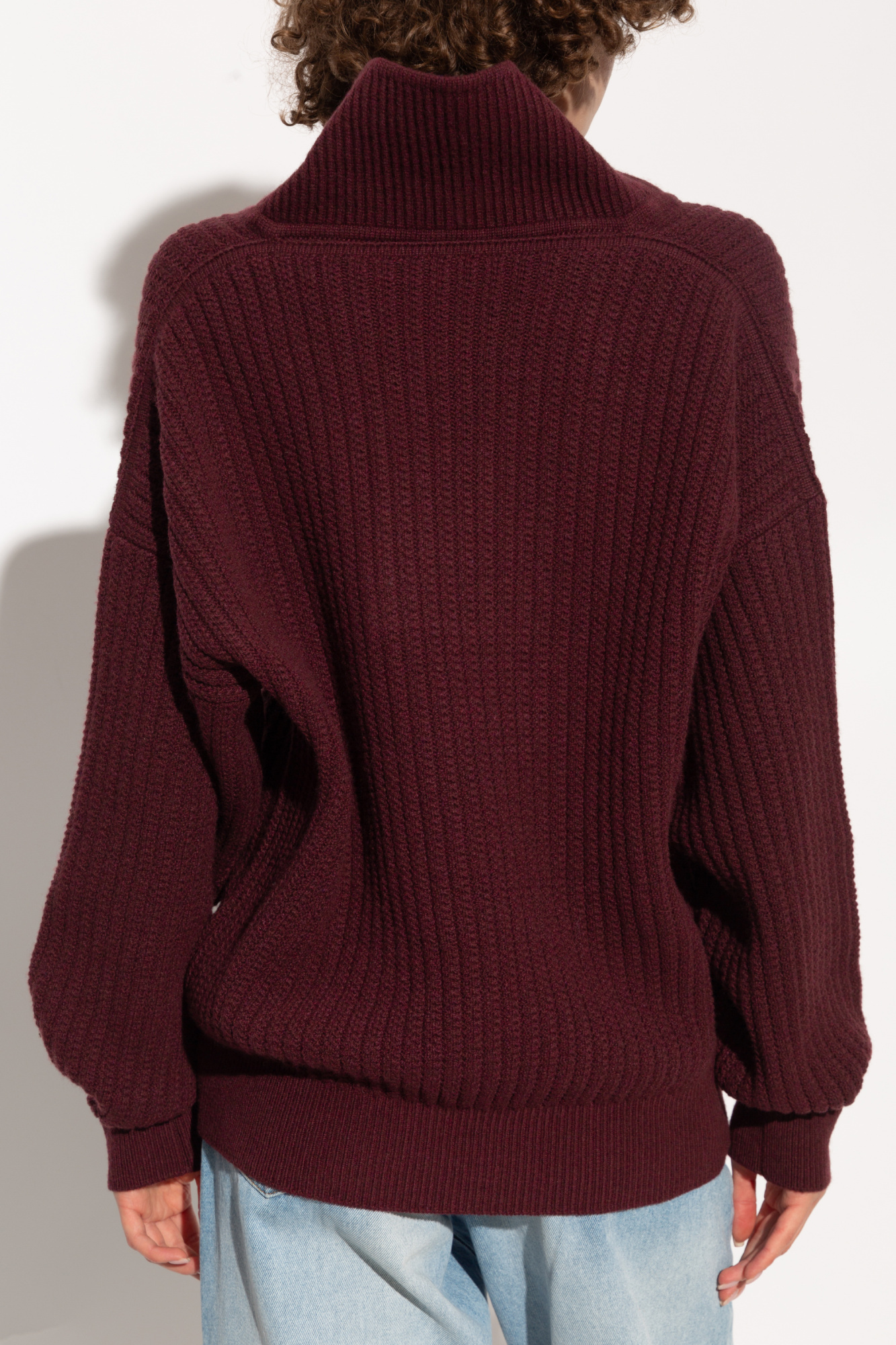 Victoria Beckham Shawl-collar Jumper In Brown