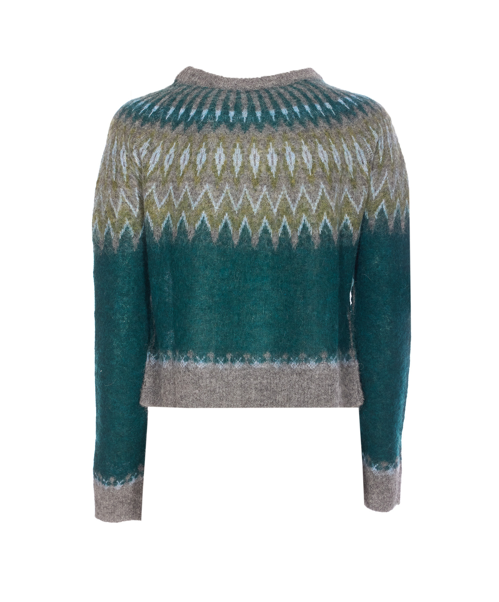 Roberto Collina Geometric Knitwear With Crew Neck And Long Sleeves In Green