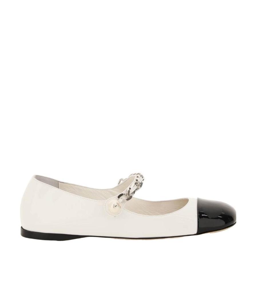 Miu Miu Ankle Strap Ballerinas In White
