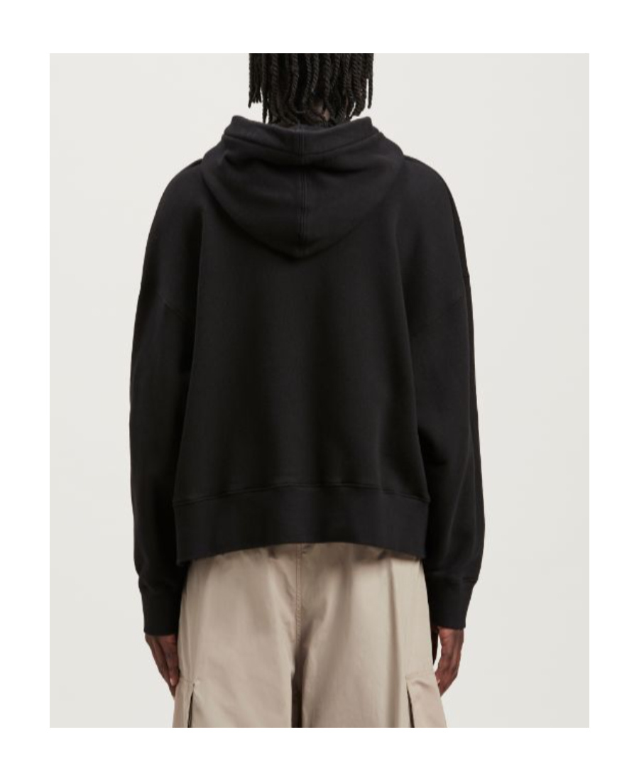 Palm Angels Enzo Graphic Print Hoodie With Ribbed Finish In Black