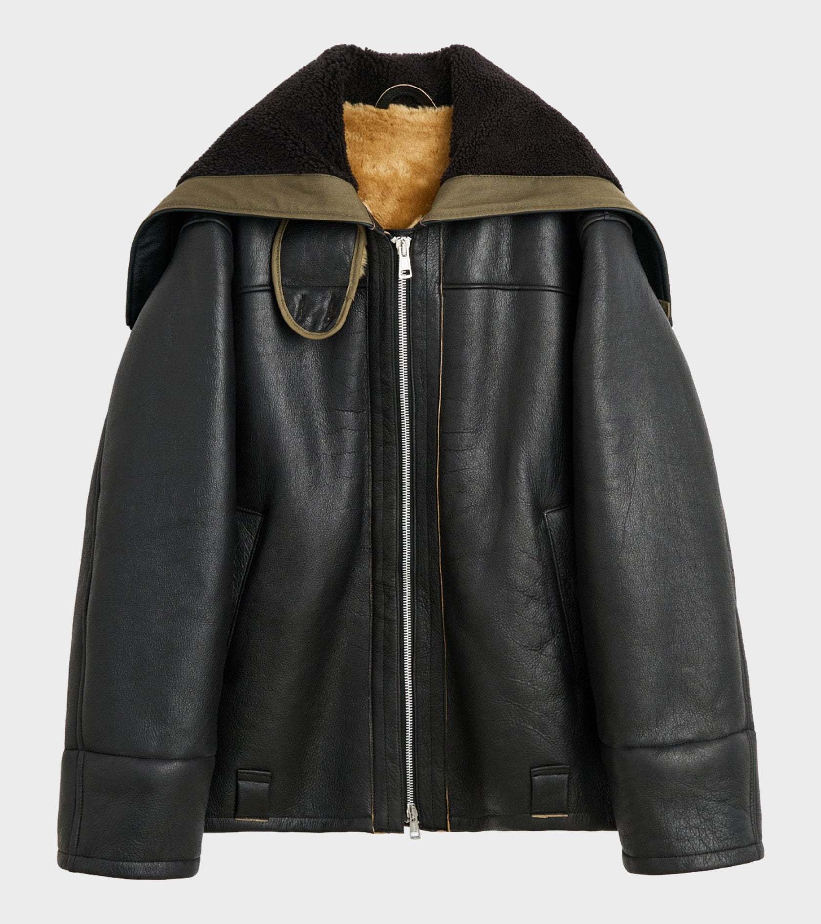 Our Legacy Long-sleeved Leather Jacket In Black