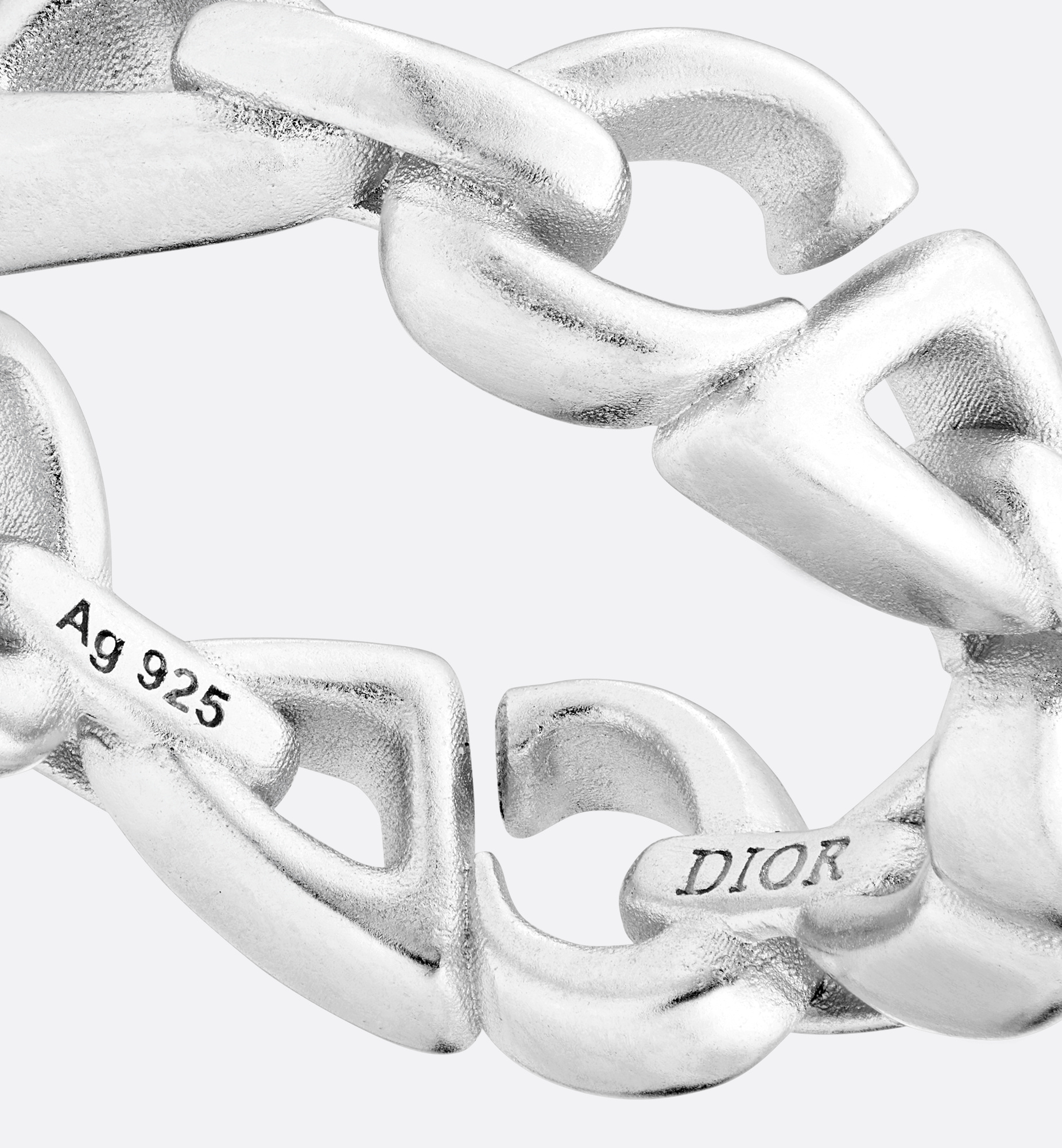Dior Cd30 Chain-link Ring In White