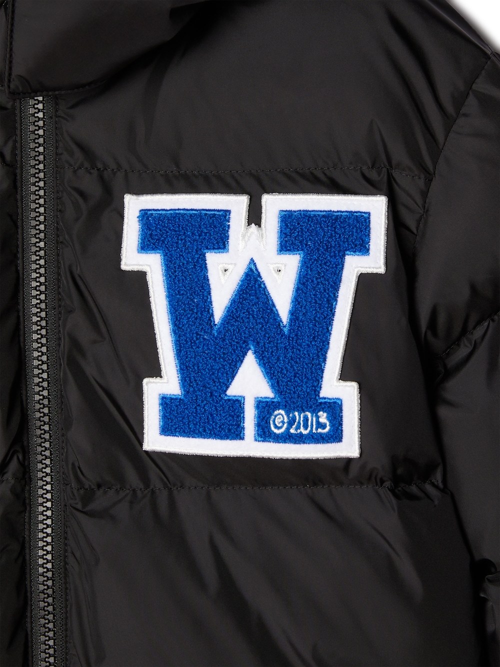 Off-white Logo-patch Puffer Jacket In Black