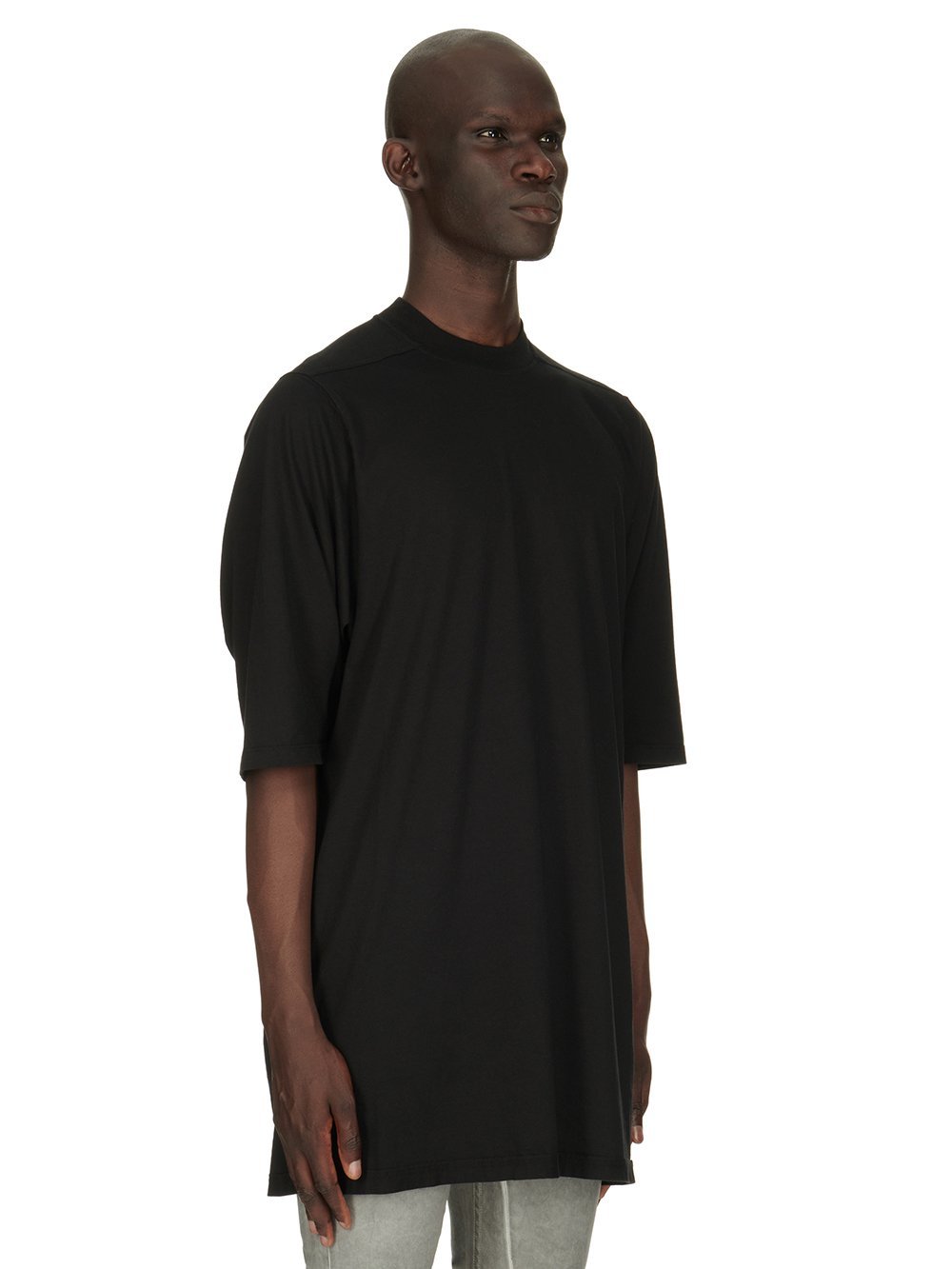Rick Owens Drkshdw Open-necked Black Shirt In Black