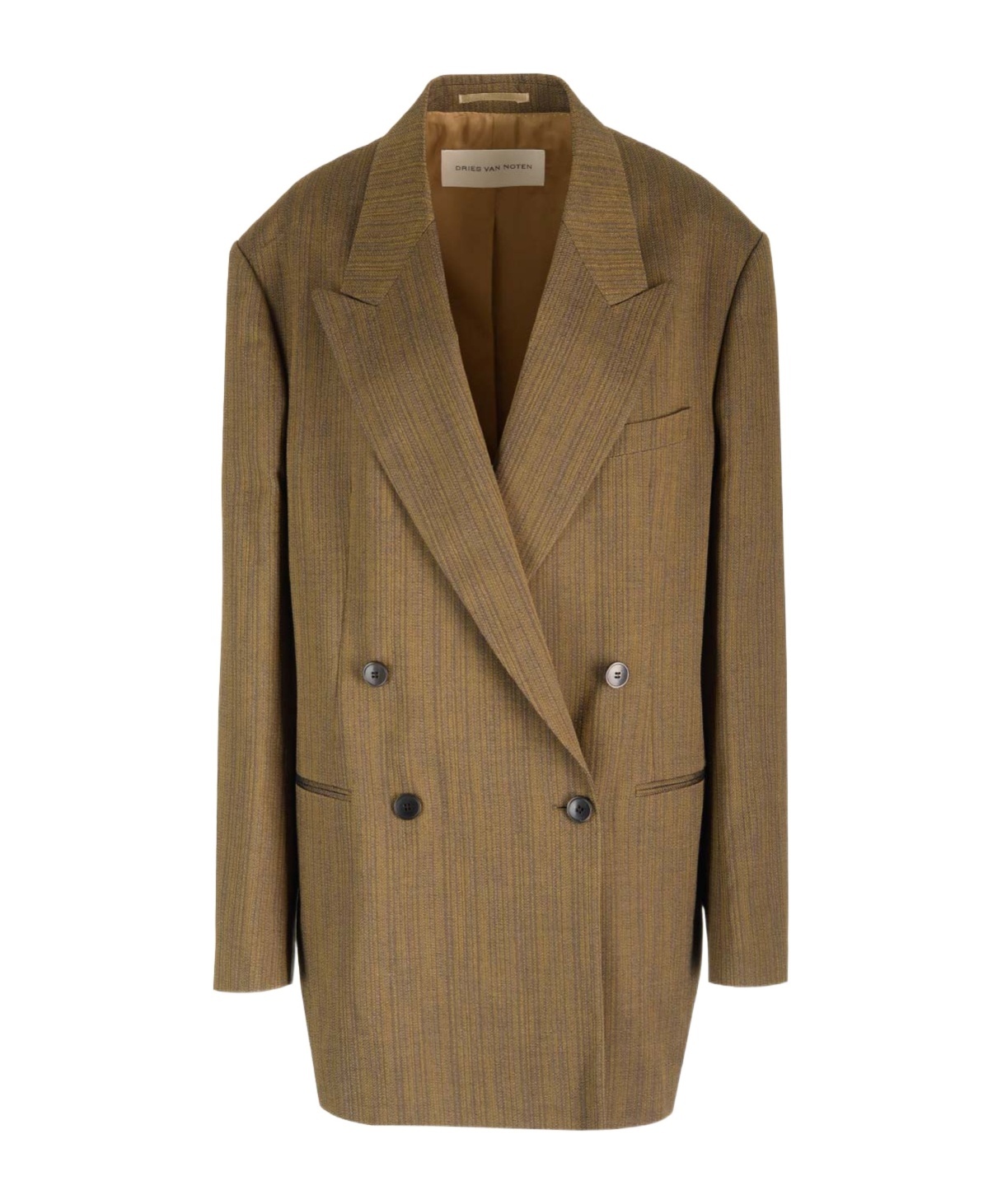 Dries Van Noten Long Sleeved Suit Jacket In Brown