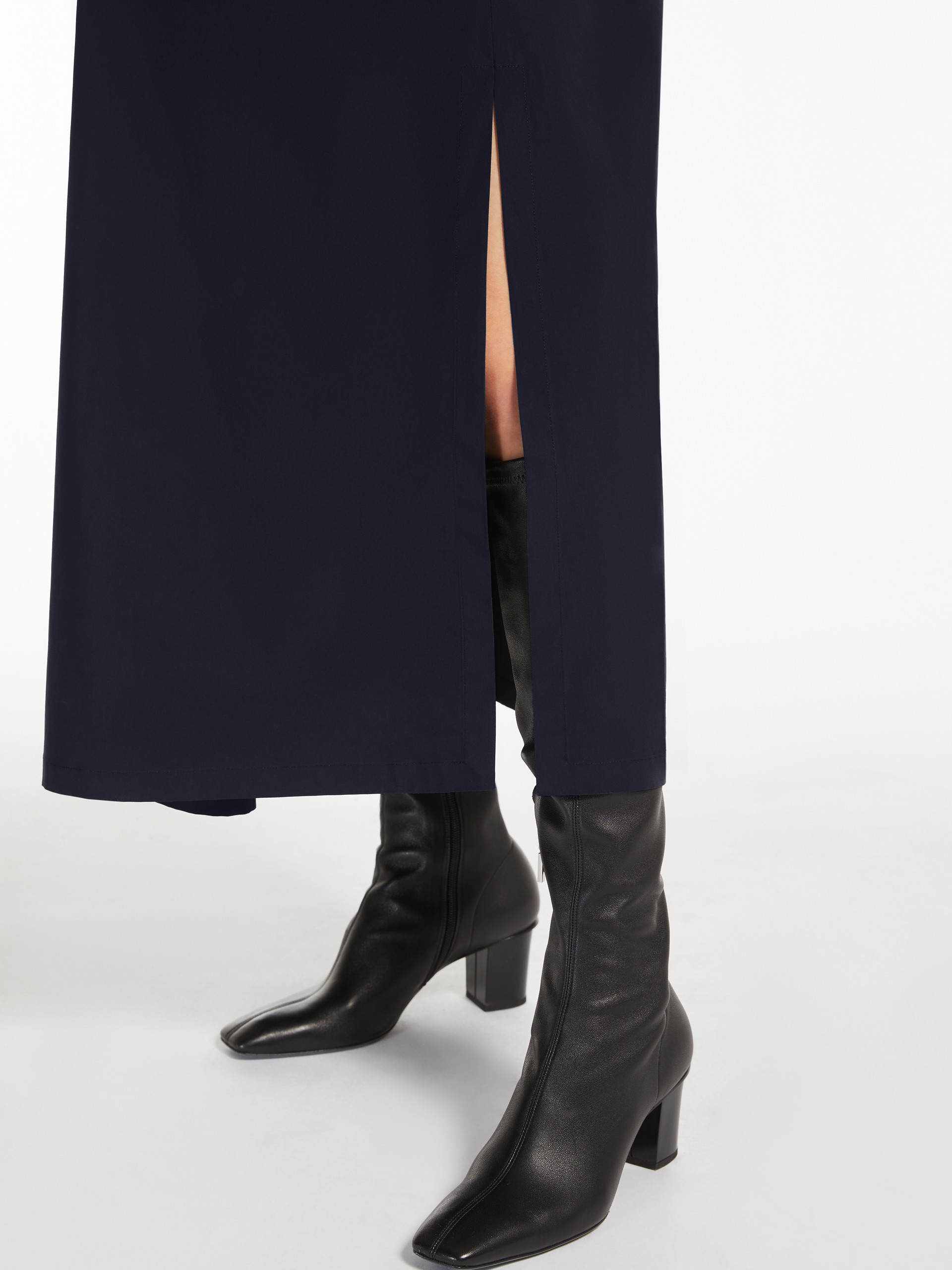 Max Mara Vestido Suave De Popelina In Black