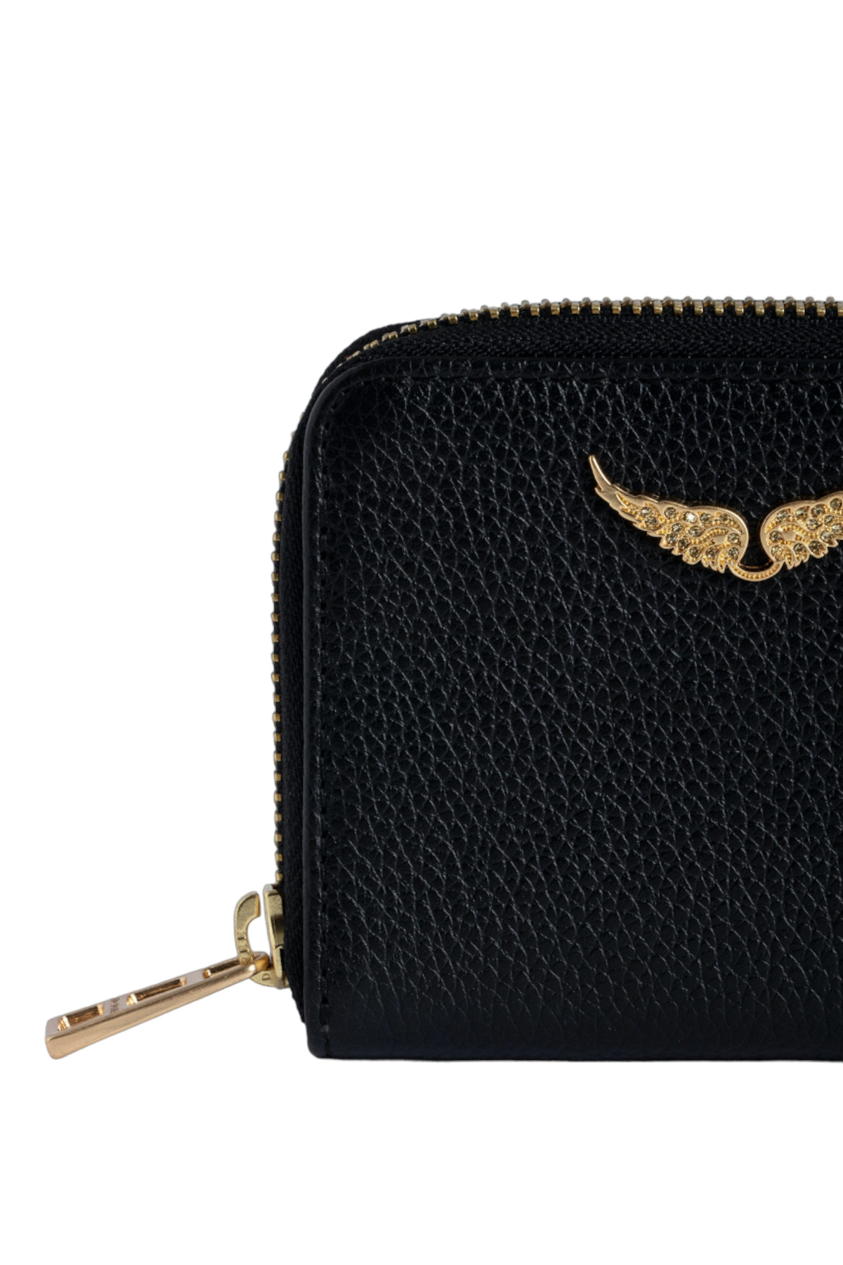 Zadig & Voltaire Zadig  Voltaire Logo Plaque Zip-around Mini Wallet In Black