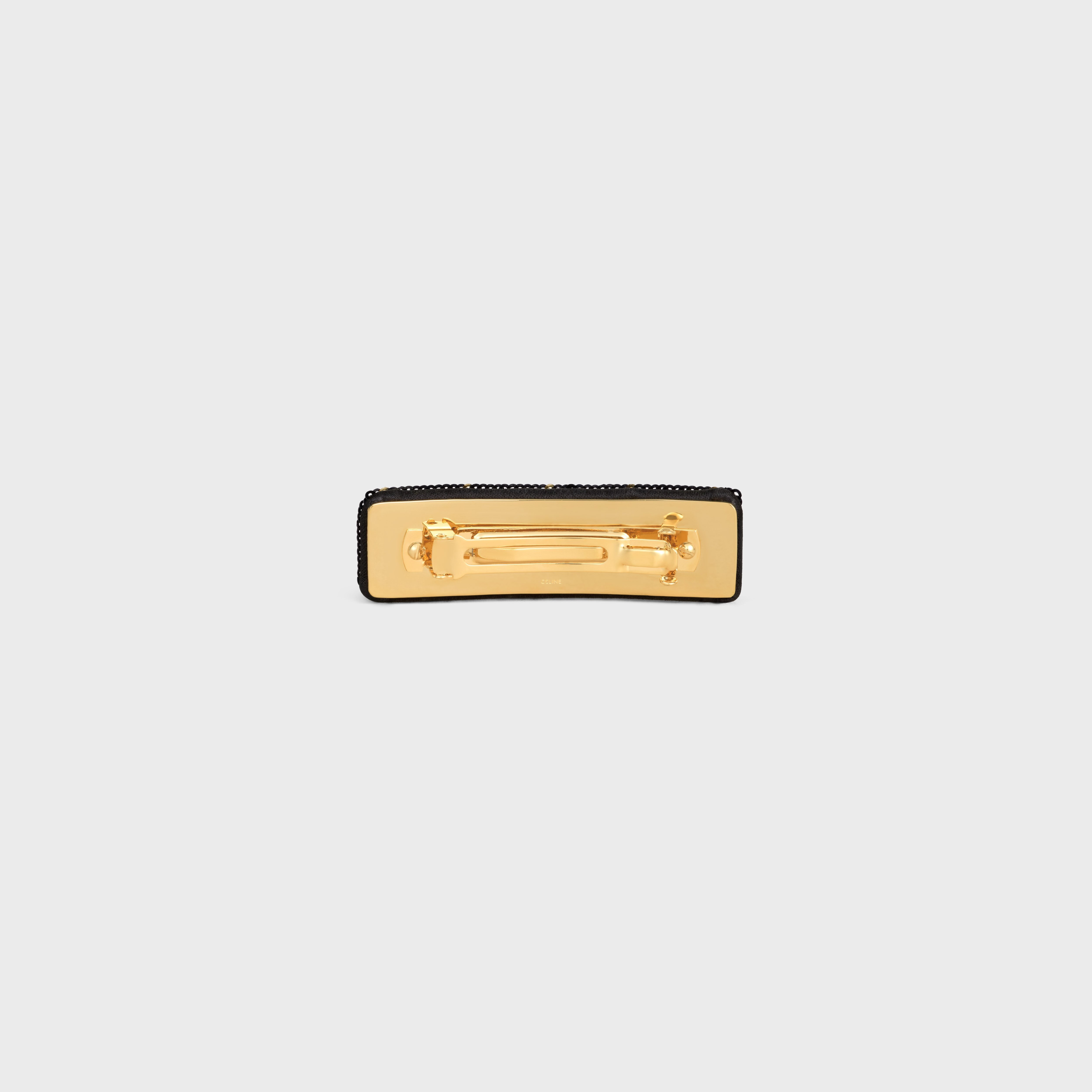 Celine Striped Sequins Hair Clip In Polyester And Brass With Gold Finish In Multi