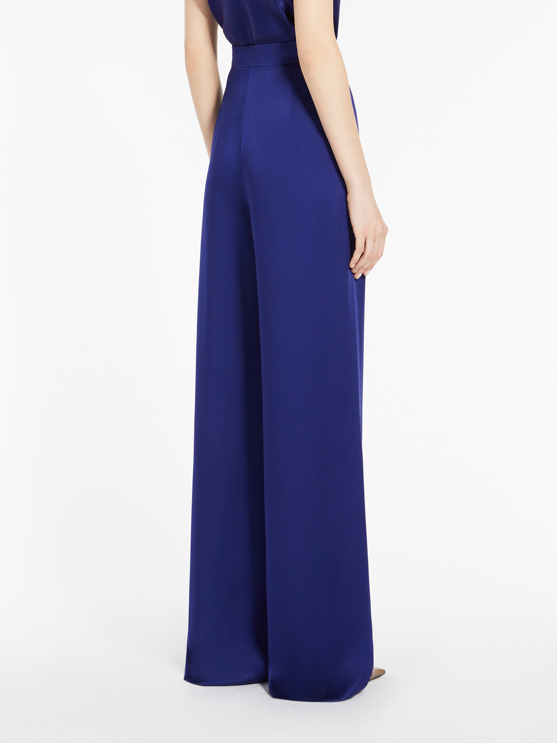 Max Mara Pleated Casual Pants In Blue