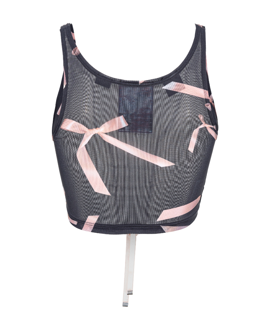 Pinko X Patrick Mcdowell Semi-sheer Tank Top In Black