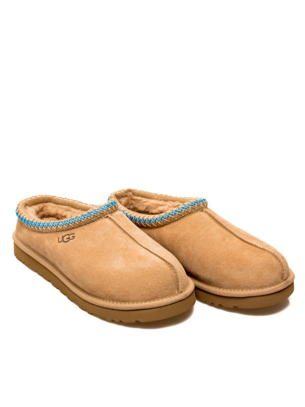 Ugg Tasman Suede Flat Mules In Brown