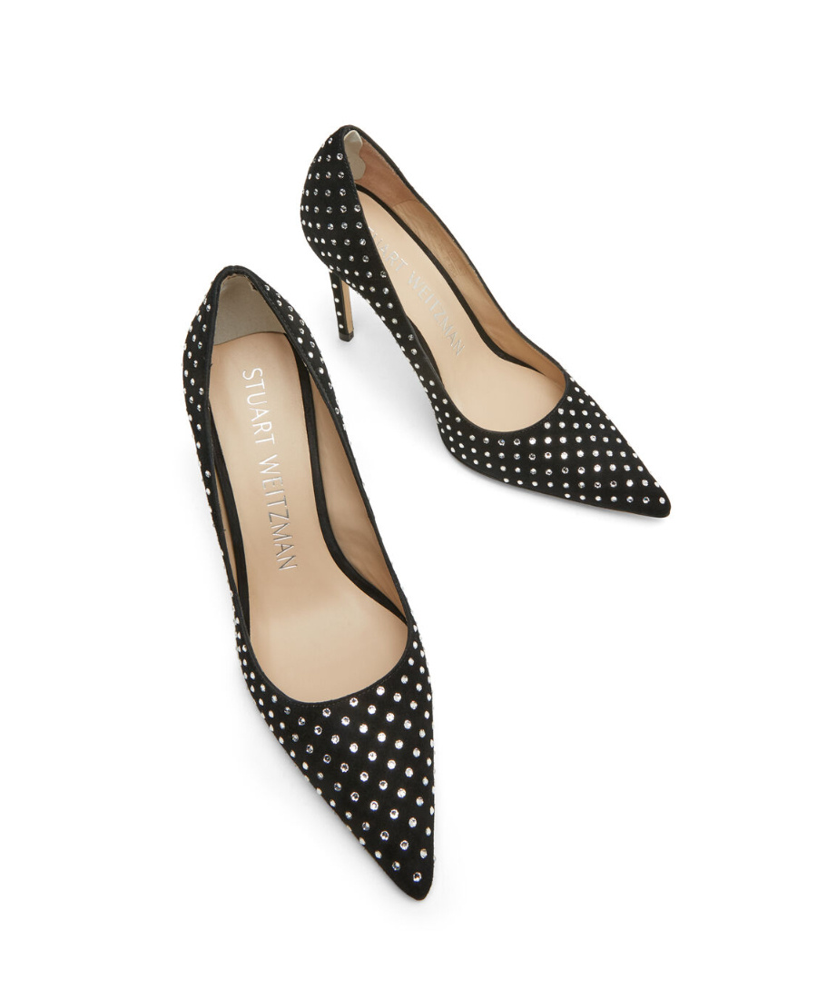 Stuart Weitzman Crystal-embellished Pointed-toe Pumps