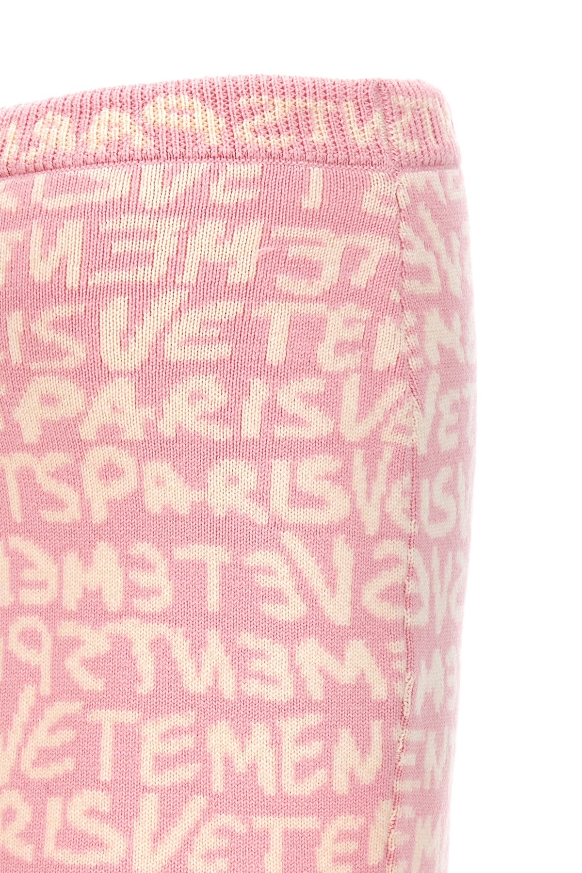 Shop Vetements Monogram-jacquard Merino Miniskirt In Pink