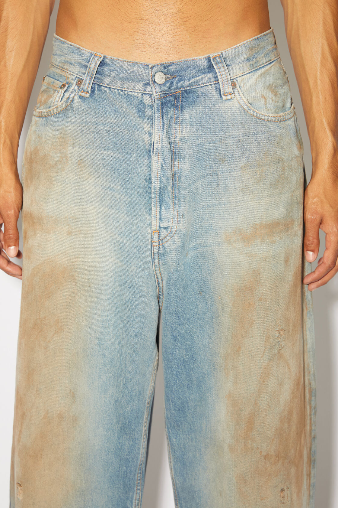 Shop Acne Studios Distressed Wide-leg Jeans In Gray