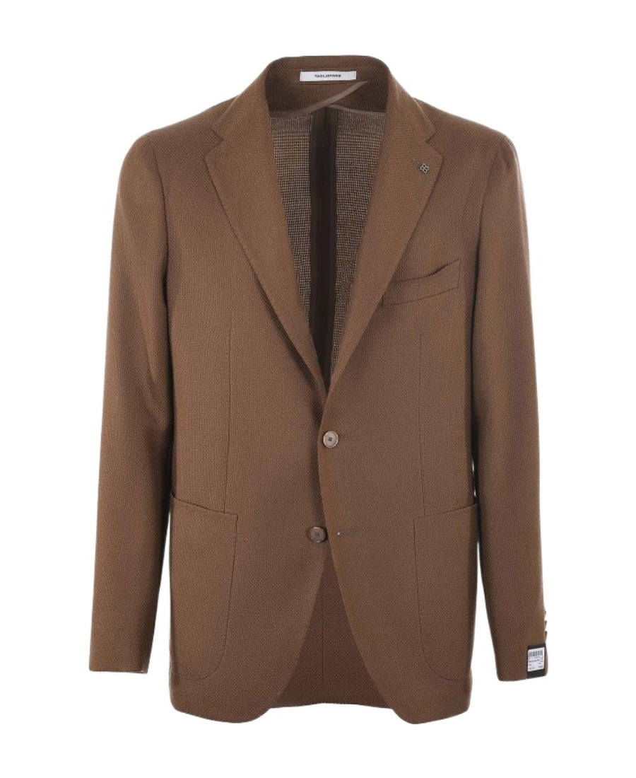 Tagliatore Deconstructed Wool Blazer In Brown