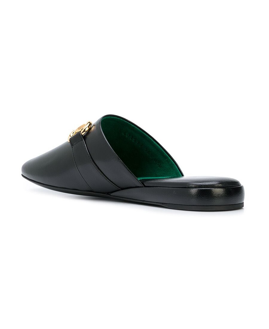 Shop Gucci Pericle Horsebit Slippers In Black