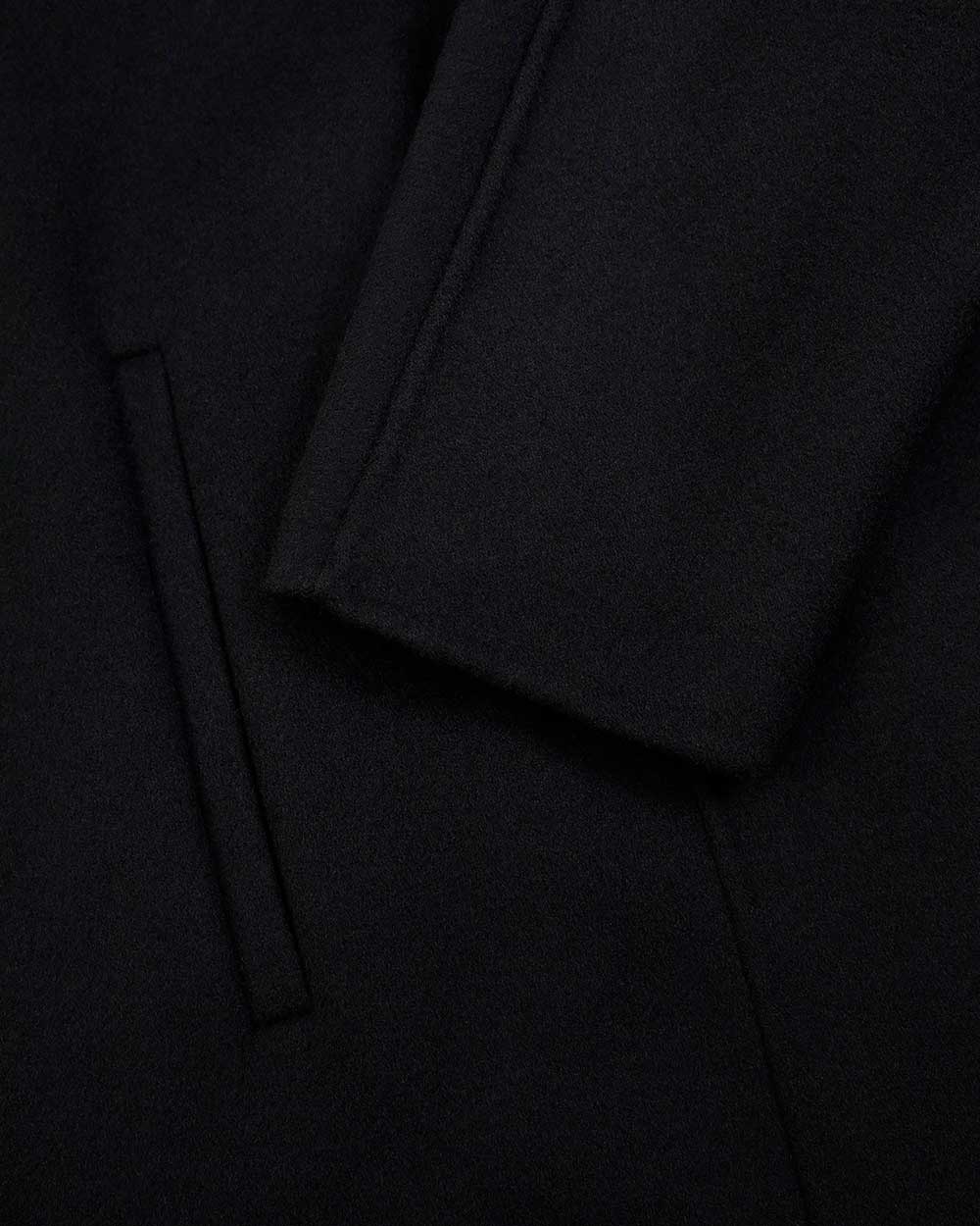 Max Mara Long Sleeved Coat With Round Neck In Black
