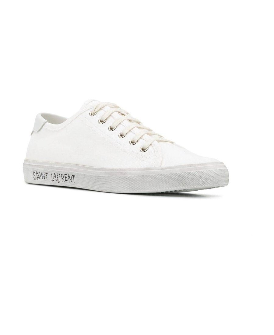 Saint Laurent White Malibu Sneakers In White