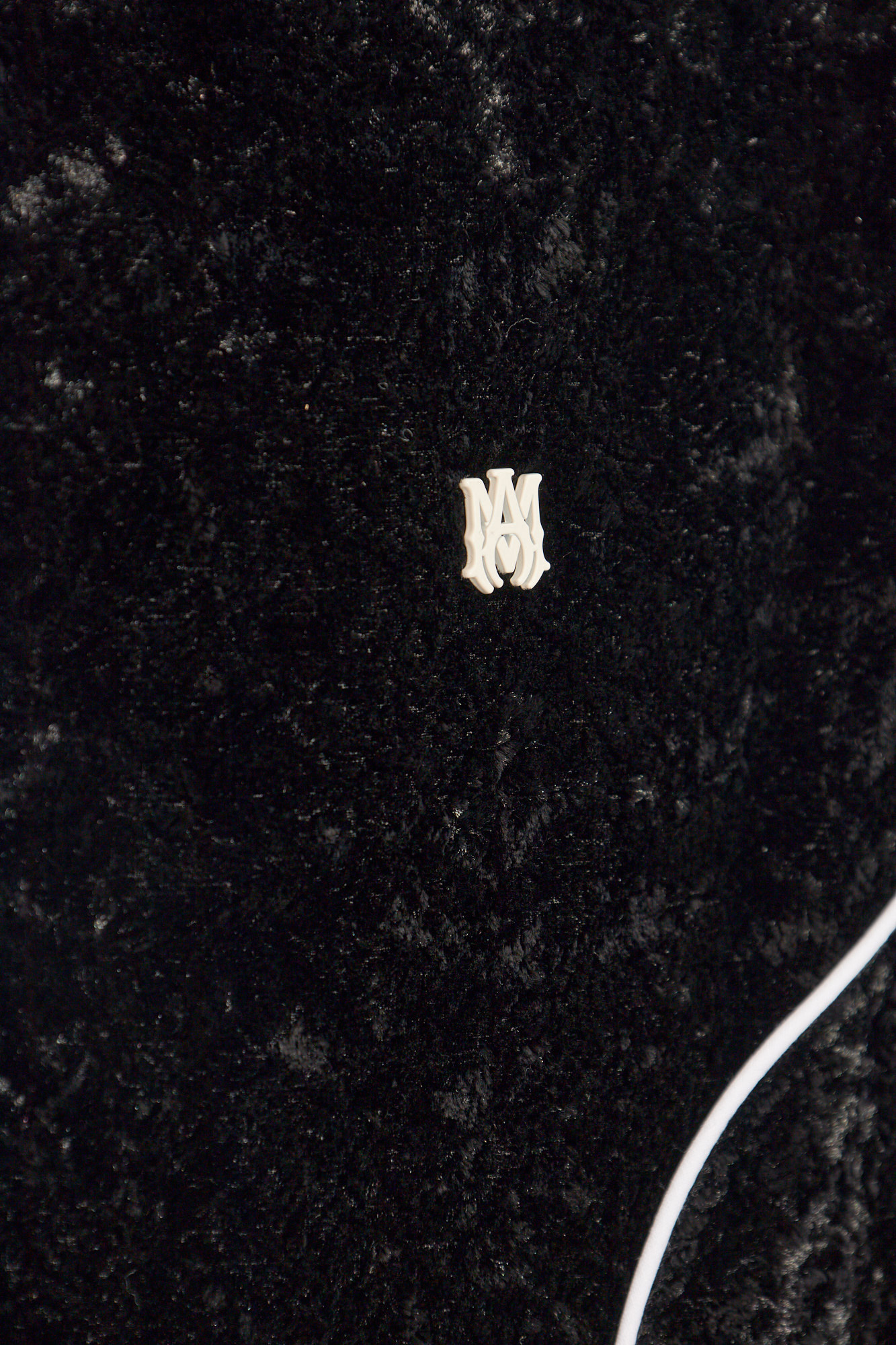 Amiri Crushed-velvet Track Jacket In Black