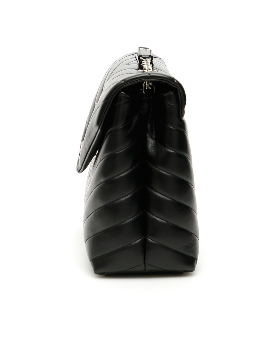 Saint Laurent Medium Loulou Quilted Shoulder Bag In Black