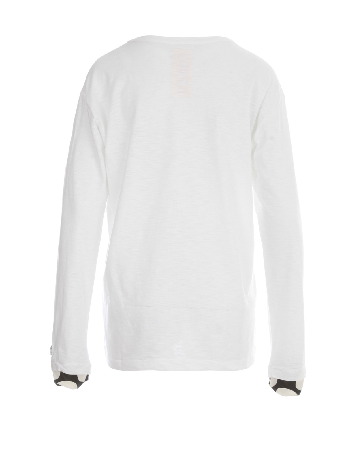 Y's Long-sleeved T-shirt With Round Neck In White