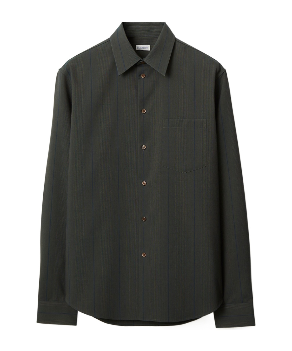 Burberry Man Shirt Charcoal Size M Wool In Black