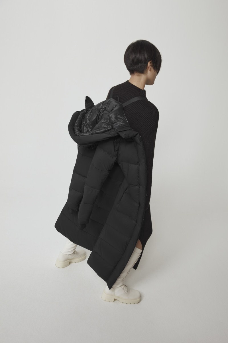 Shop Canada Goose Alliston Padded Parka Coat In Black