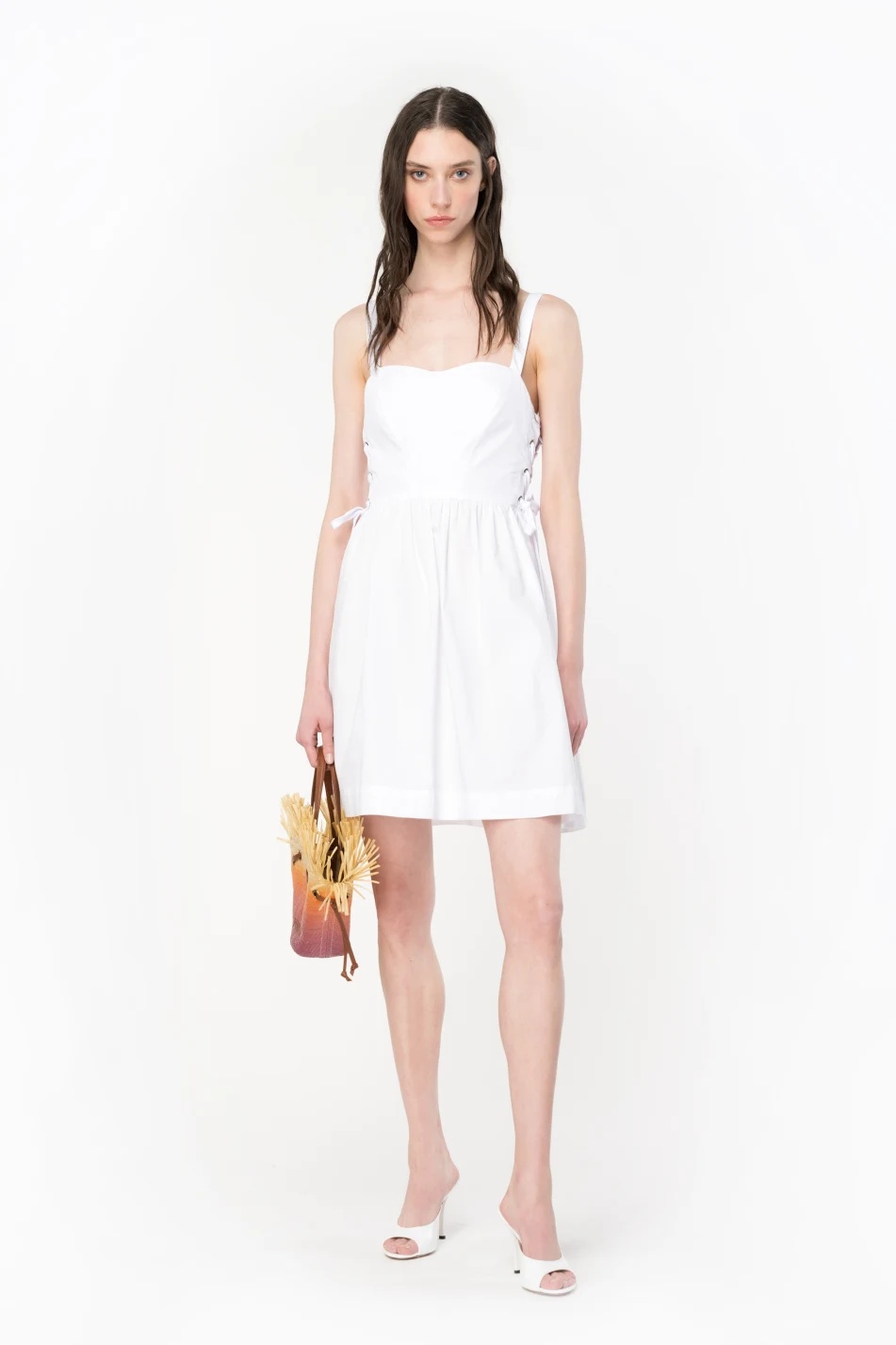 Pinko Mini Dress With Side Lacing In White