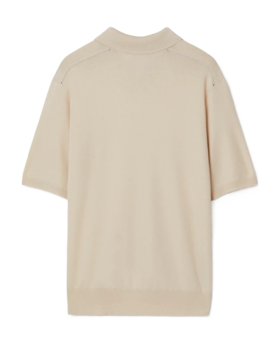 Burberry Wool Polo Shirt In Nude