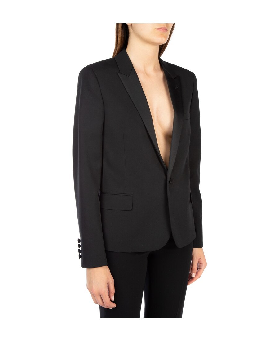 Saint Laurent Single-breasted Blazer In Black