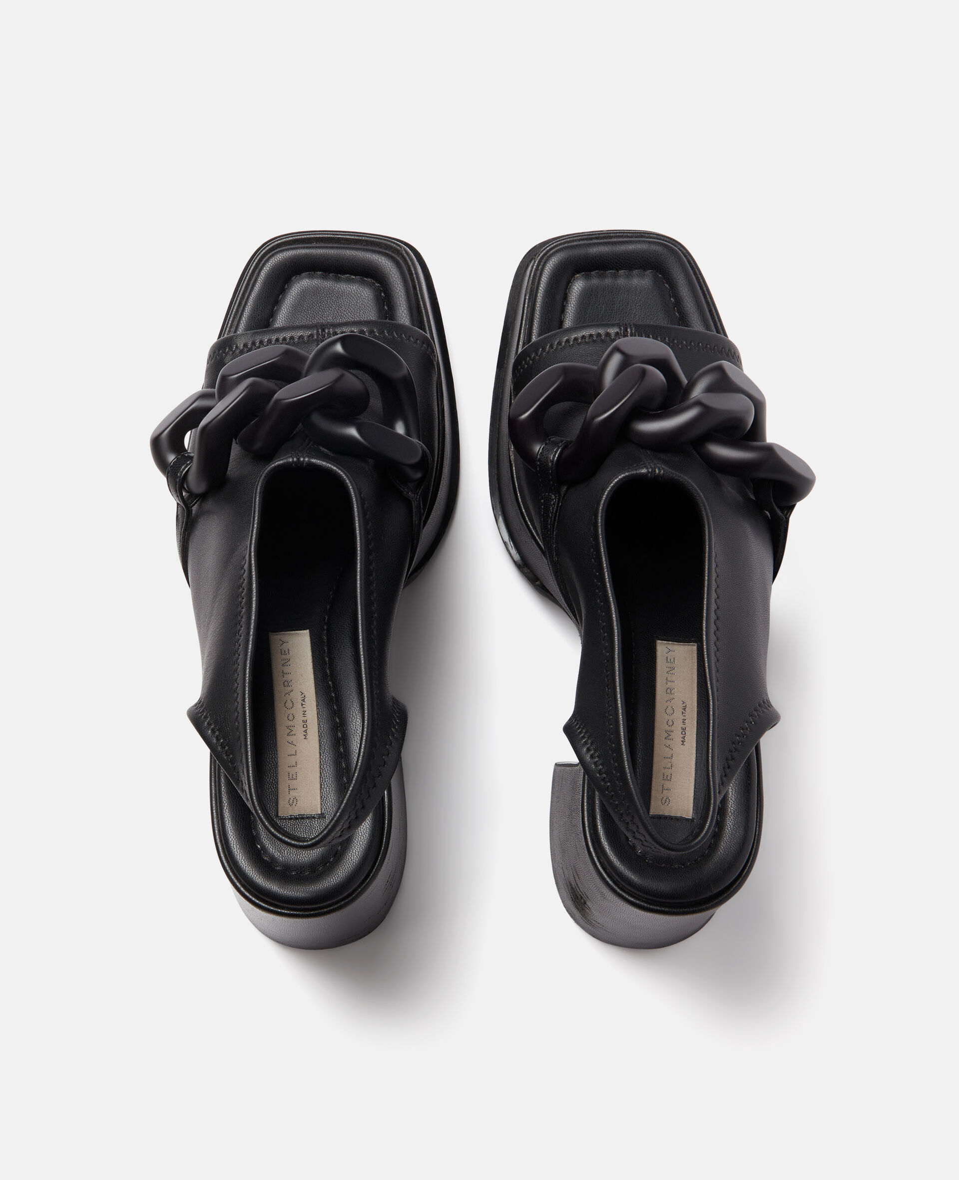 Shop Stella Mccartney Chain-link 125mm Block Heel Sandals In Black