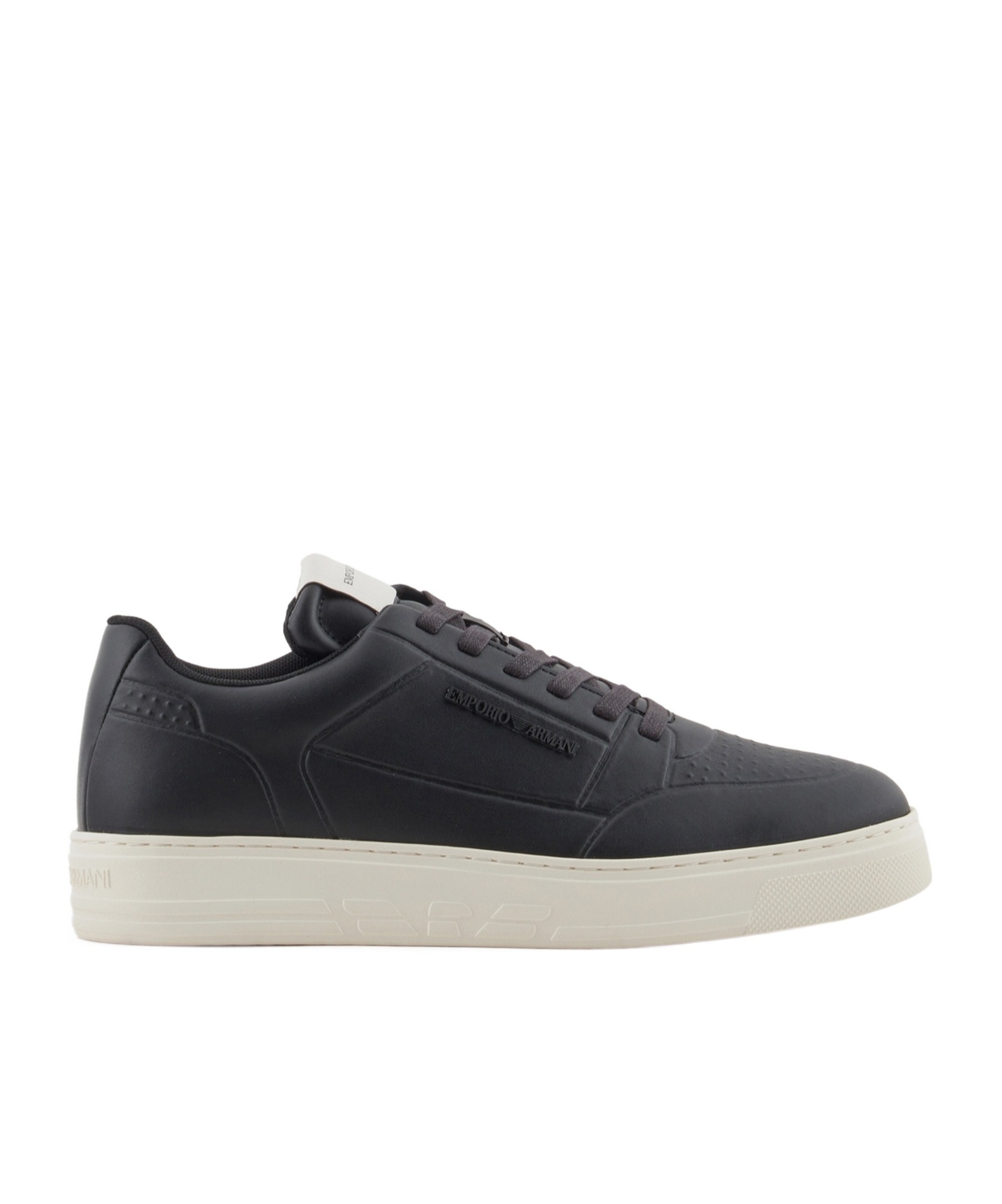 Emporio Armani Lace-up Low-cut Casual Shoes In Black