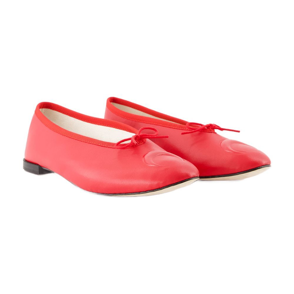 Marine Serre 'lilou' Red Ballerinas With Bow Detail And Low Heel