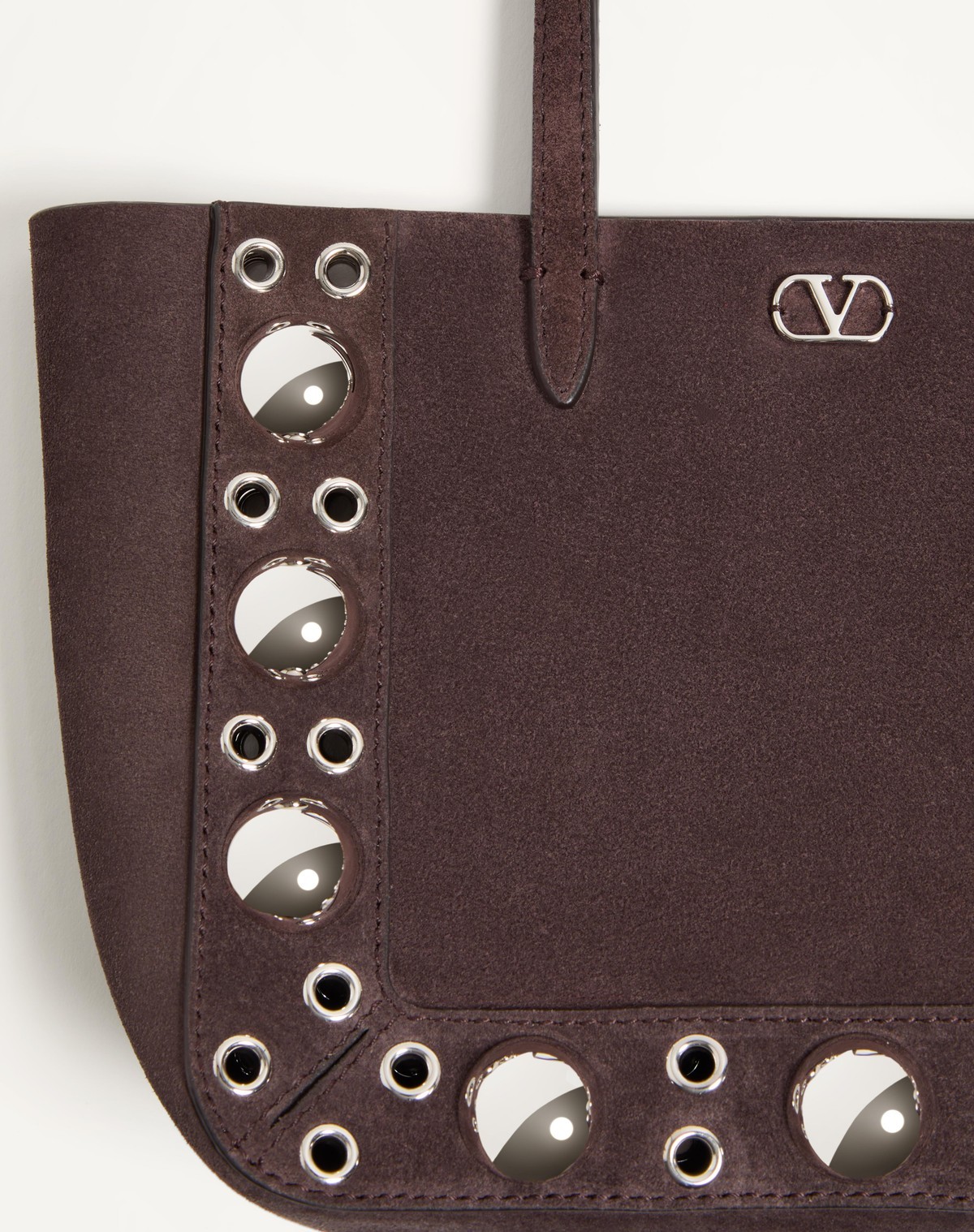 Valentino Nellcote Studded Suede Mini Tote Bag In Black