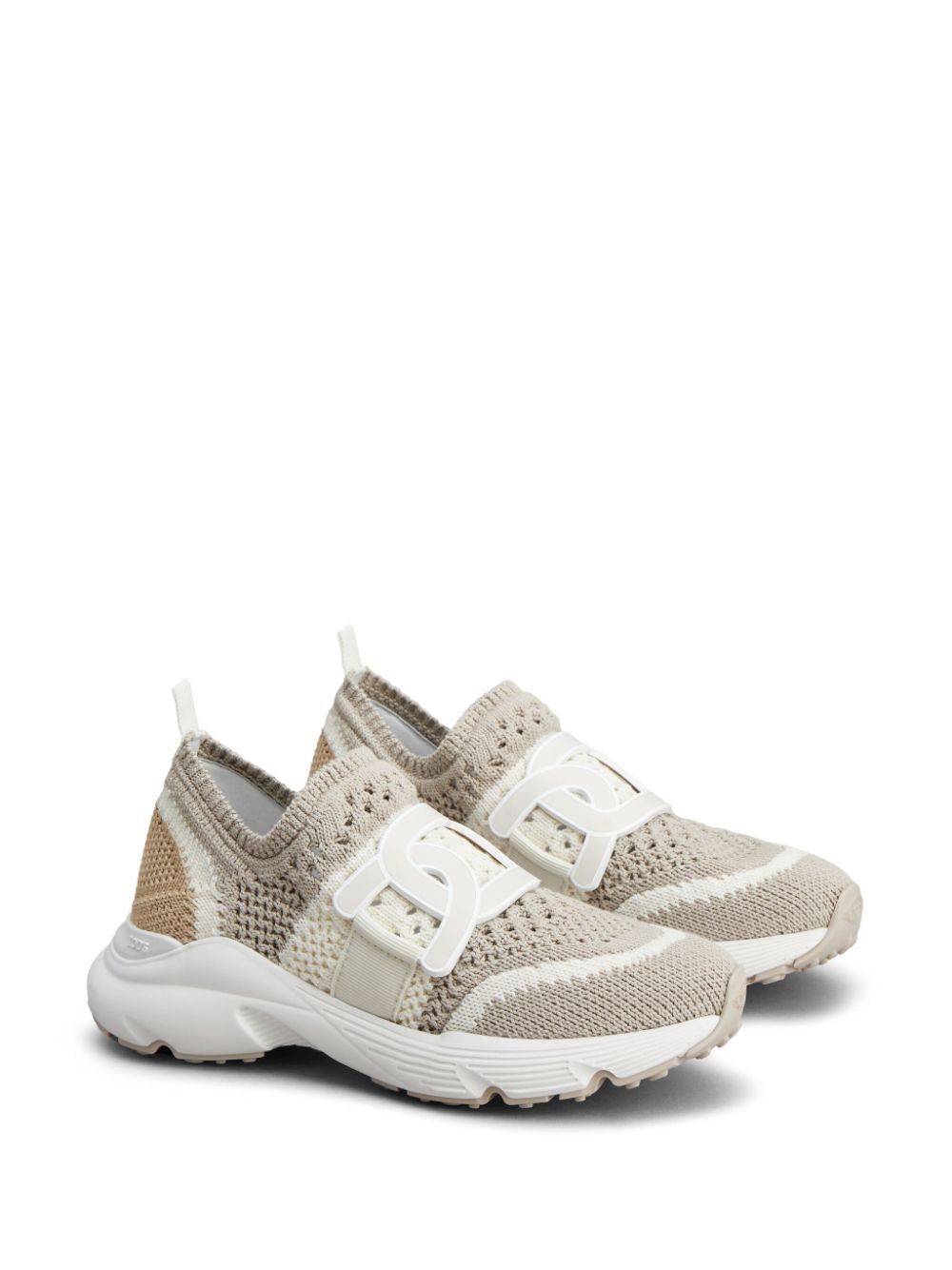 Tod's Slip-on Sneakers In Crochet Fabric In White