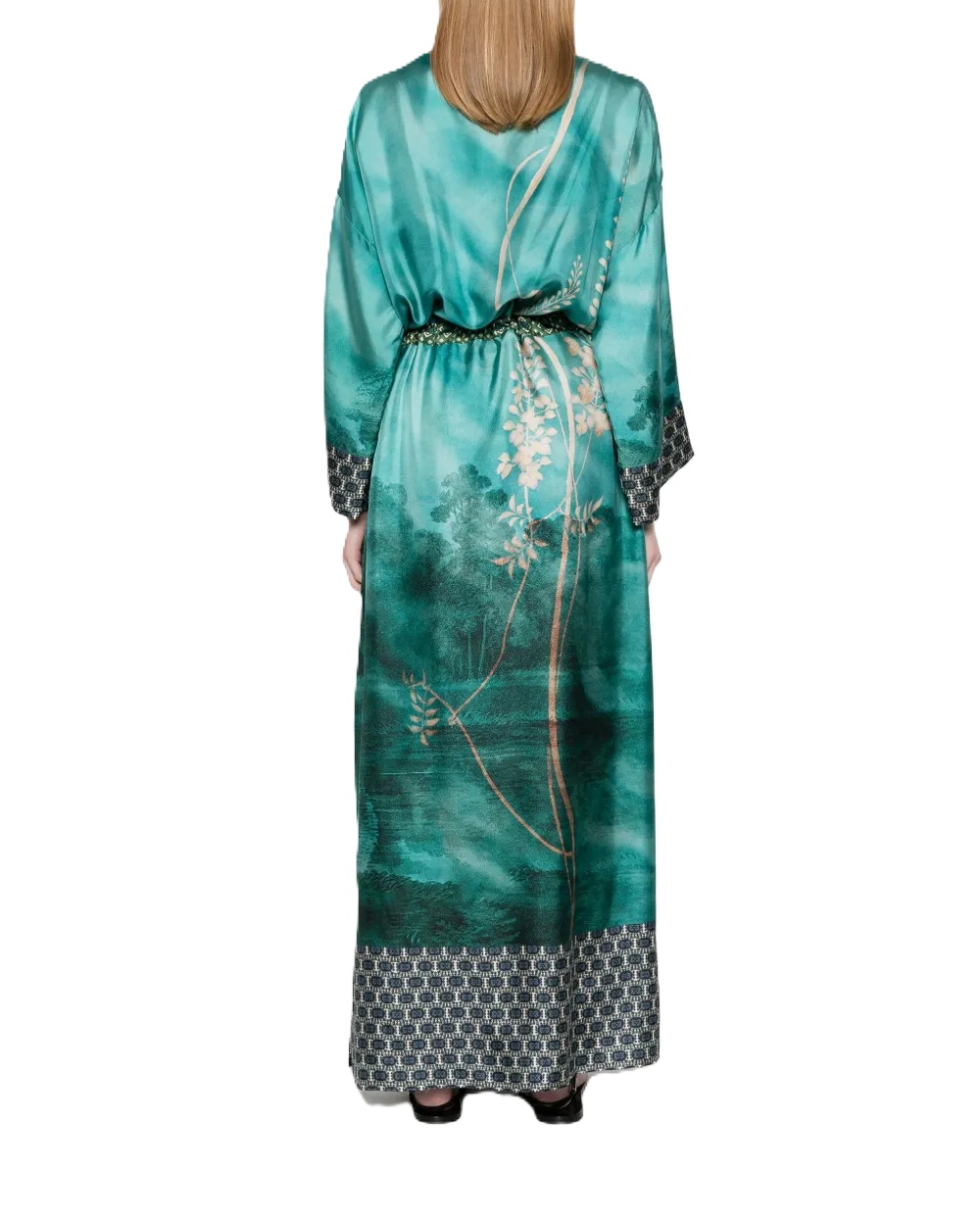 Shop Pierre-louis Mascia Aloe Silk Dress In Landscape Scene Print In Blue