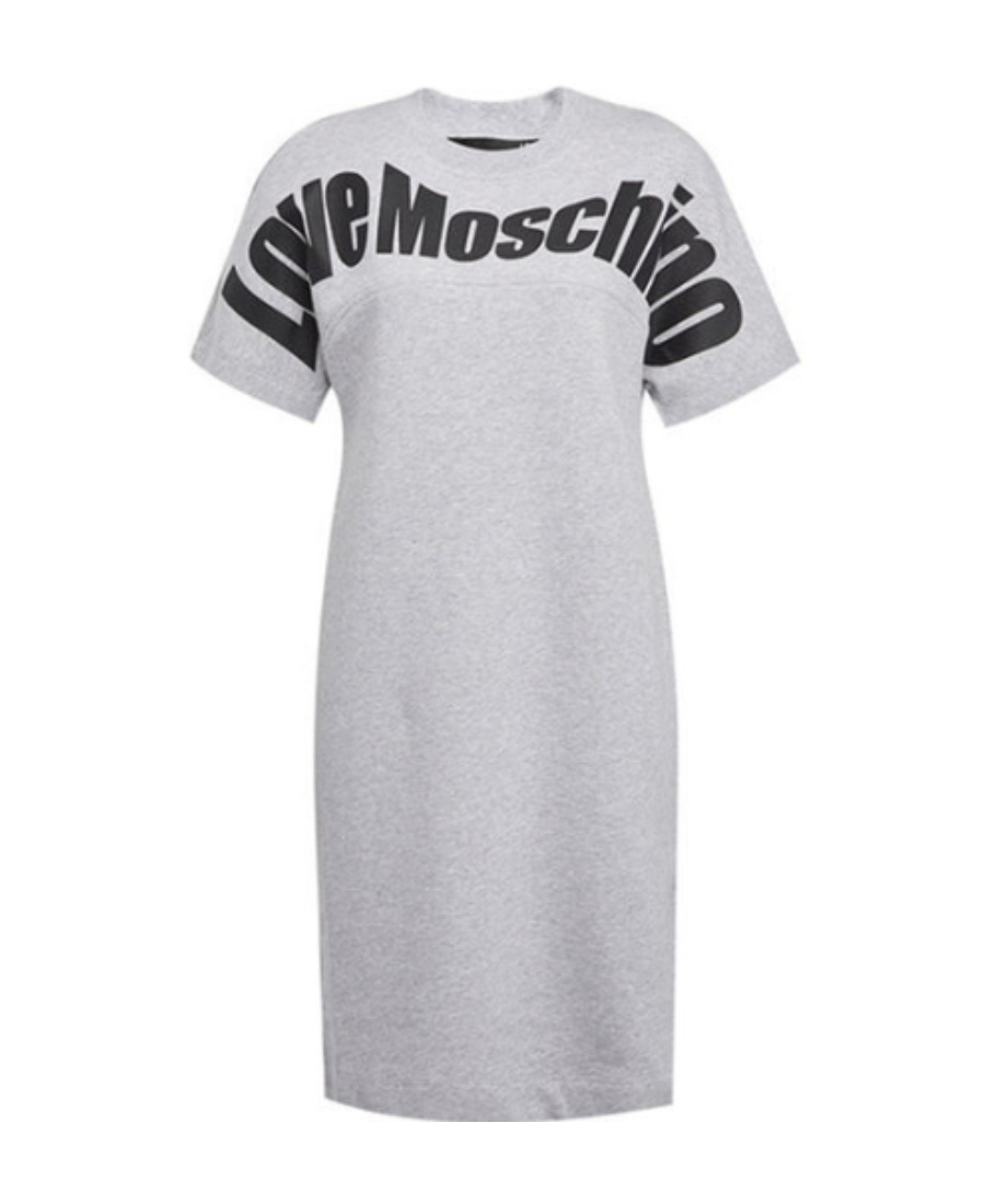 Moschino Logo Printed Round-neck T-shirt Dress In White