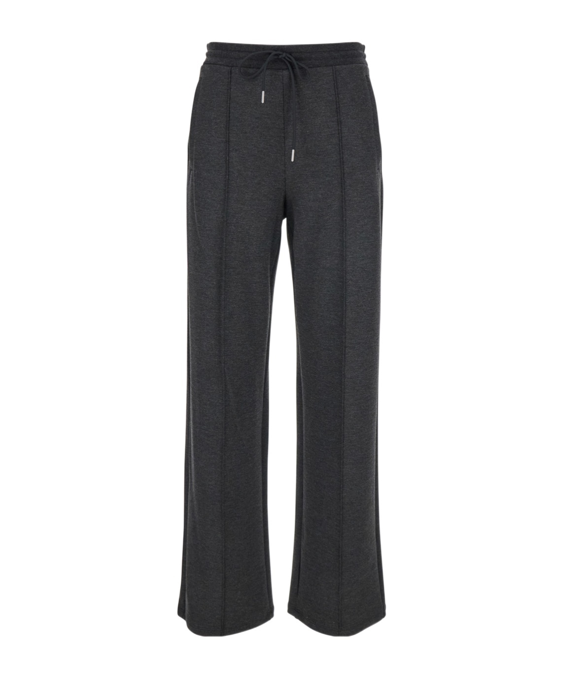 Theory Grey Drawstring Pants In Stretch Fabric Woman In Black