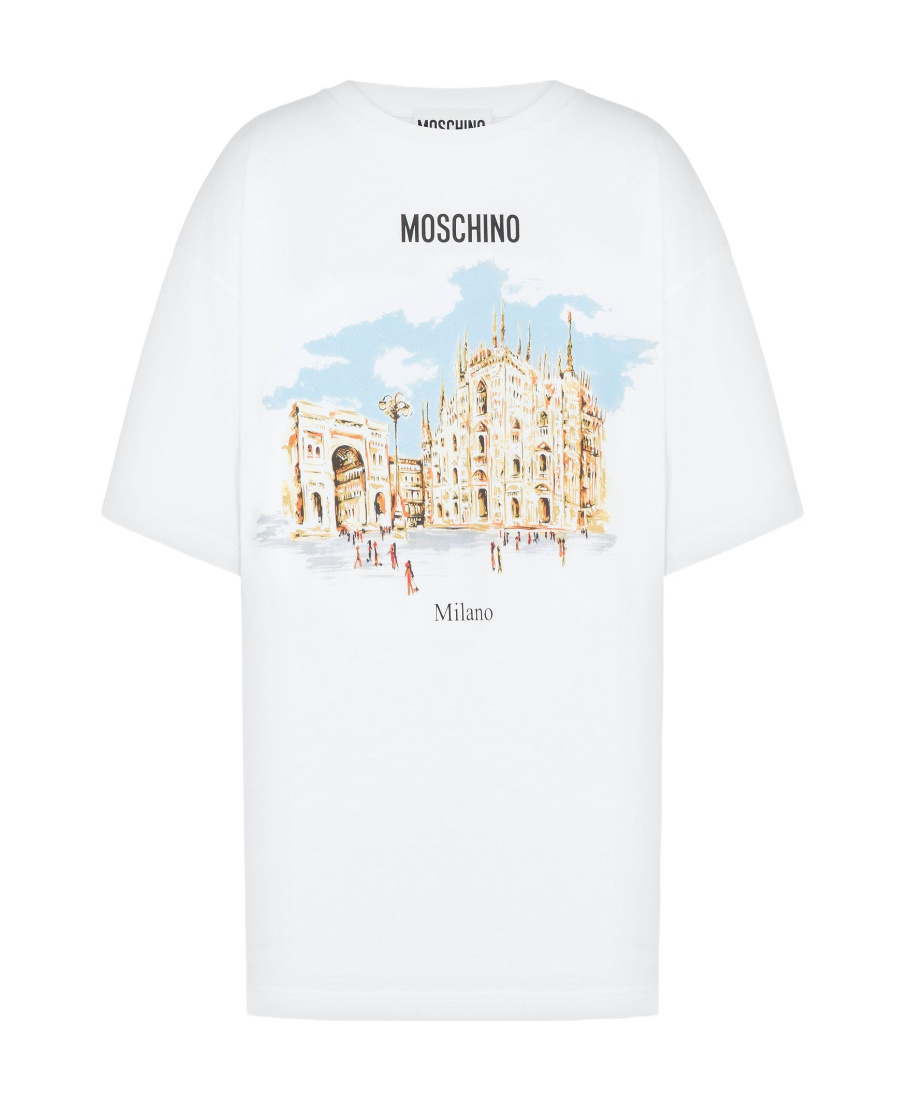 Moschino Illustration-print Organic Cotton T-shirt In White