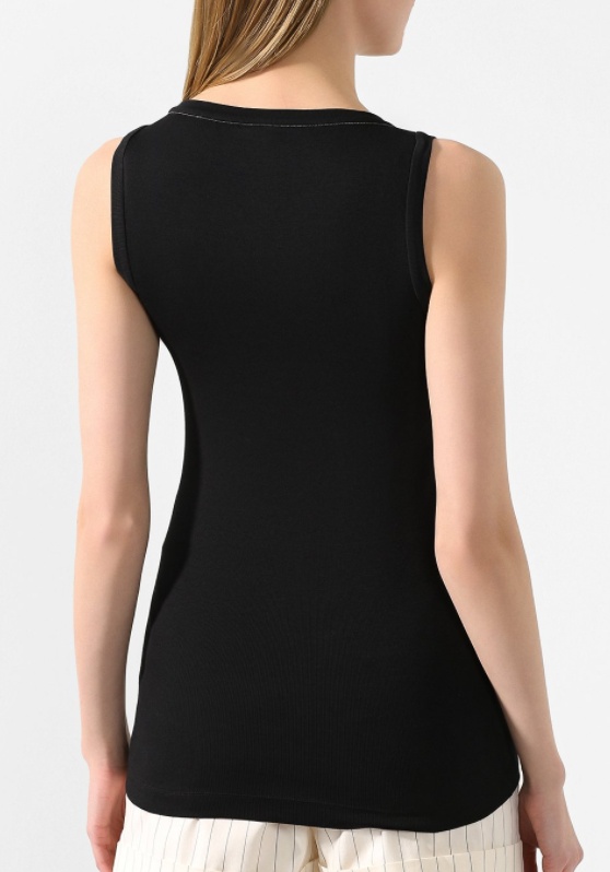 Brunello Cucinelli Black Round-necked Vest In Black