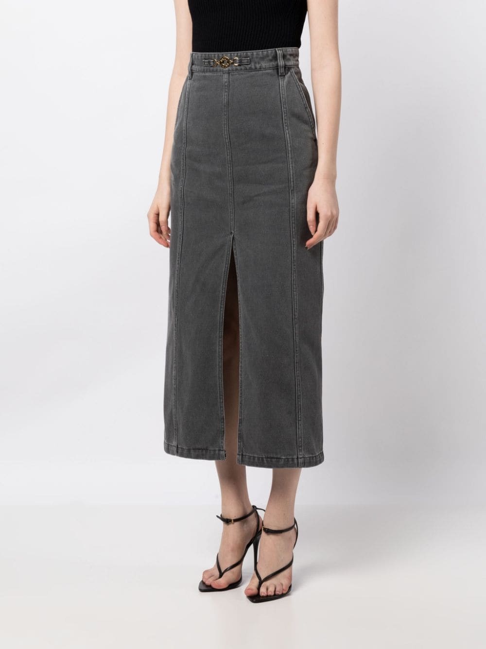 Patou Chic Midi Skirt In Black