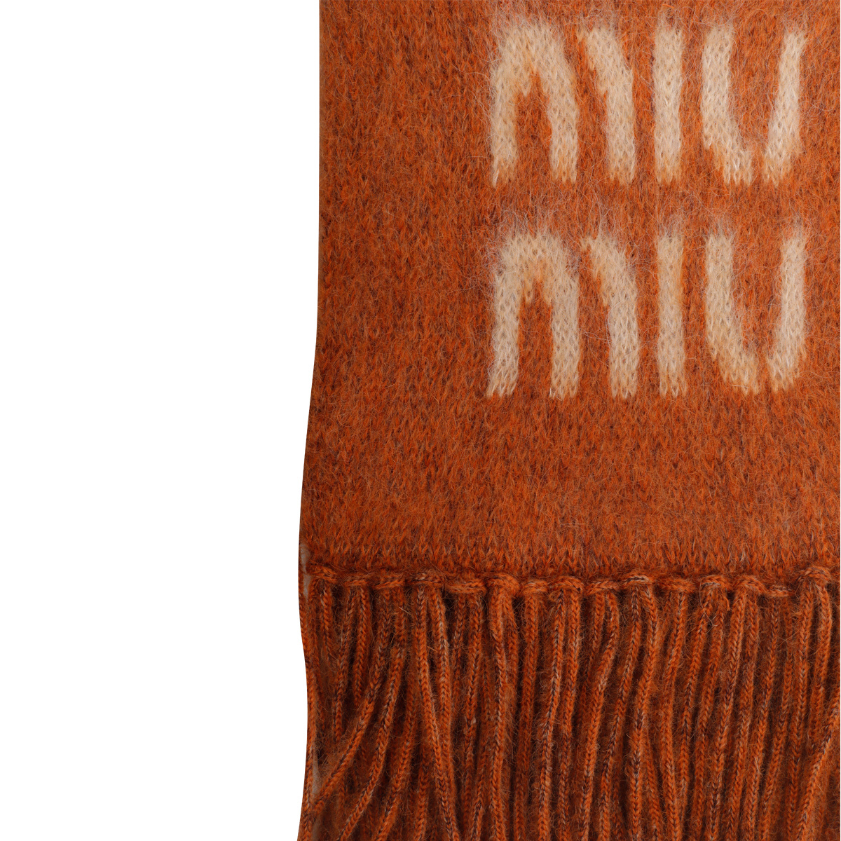 Miu Miu Rectangular Scarf In Brown