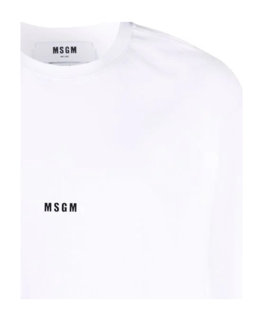 Msgm Logo-print Longsleeved T-shirt In White