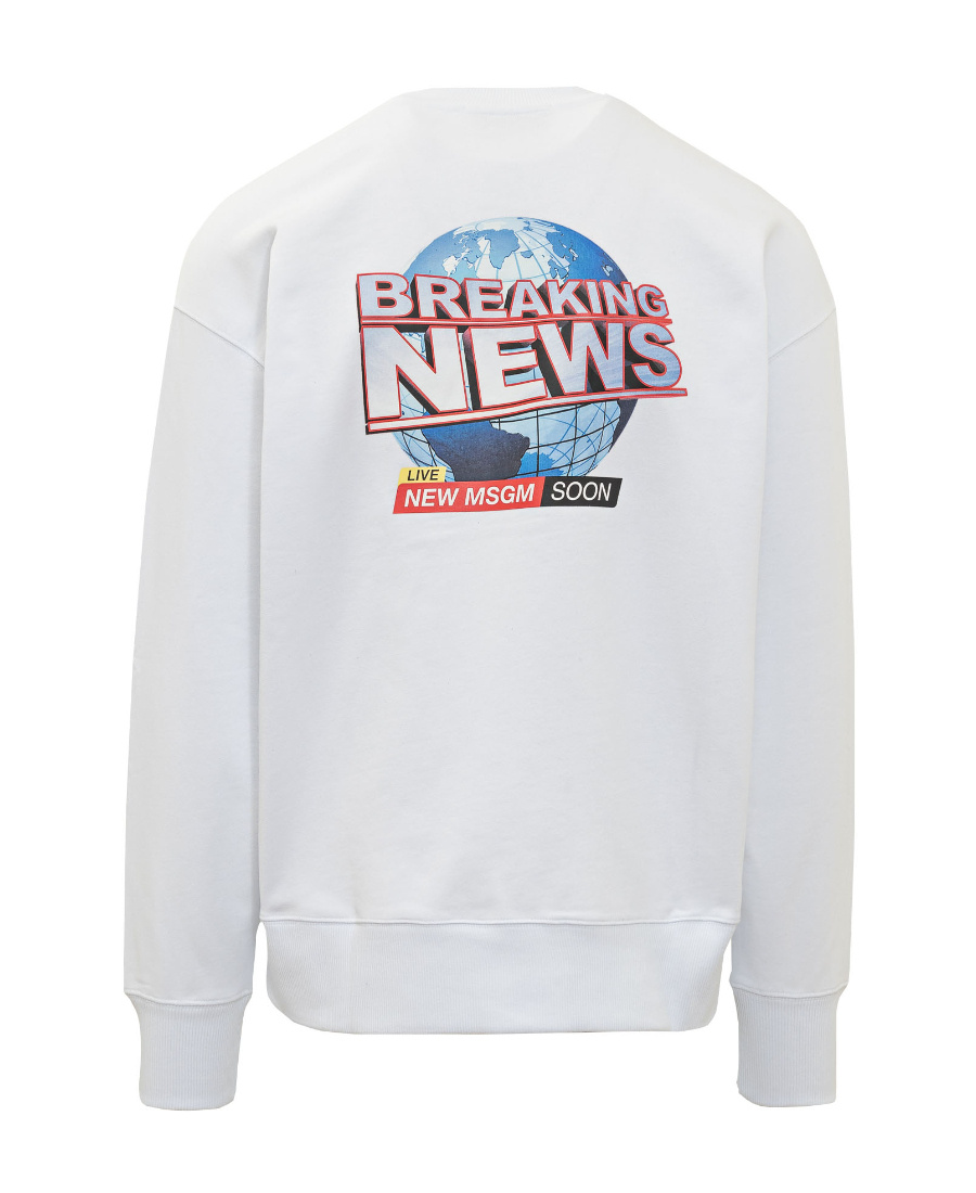 Msgm Graphic-print Sweatshirt In White