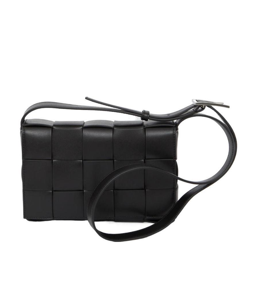 Bottega Veneta Medium Inteccio Shoulder Bag In Black